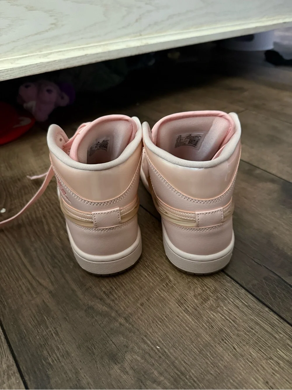 Nike Women's Pink and Cream High-Top Sneakers